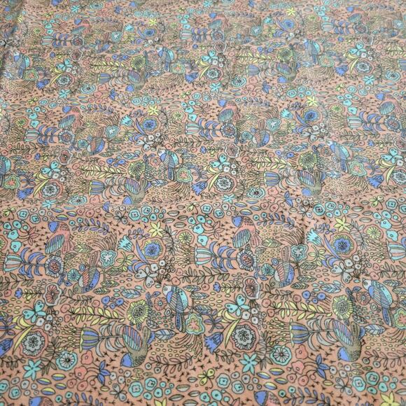 Joann Exclusive Bird Floral Flannel Fabric 44x32" Peach Nature Boho Print - Picture 8 of 13